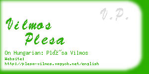 vilmos plesa business card